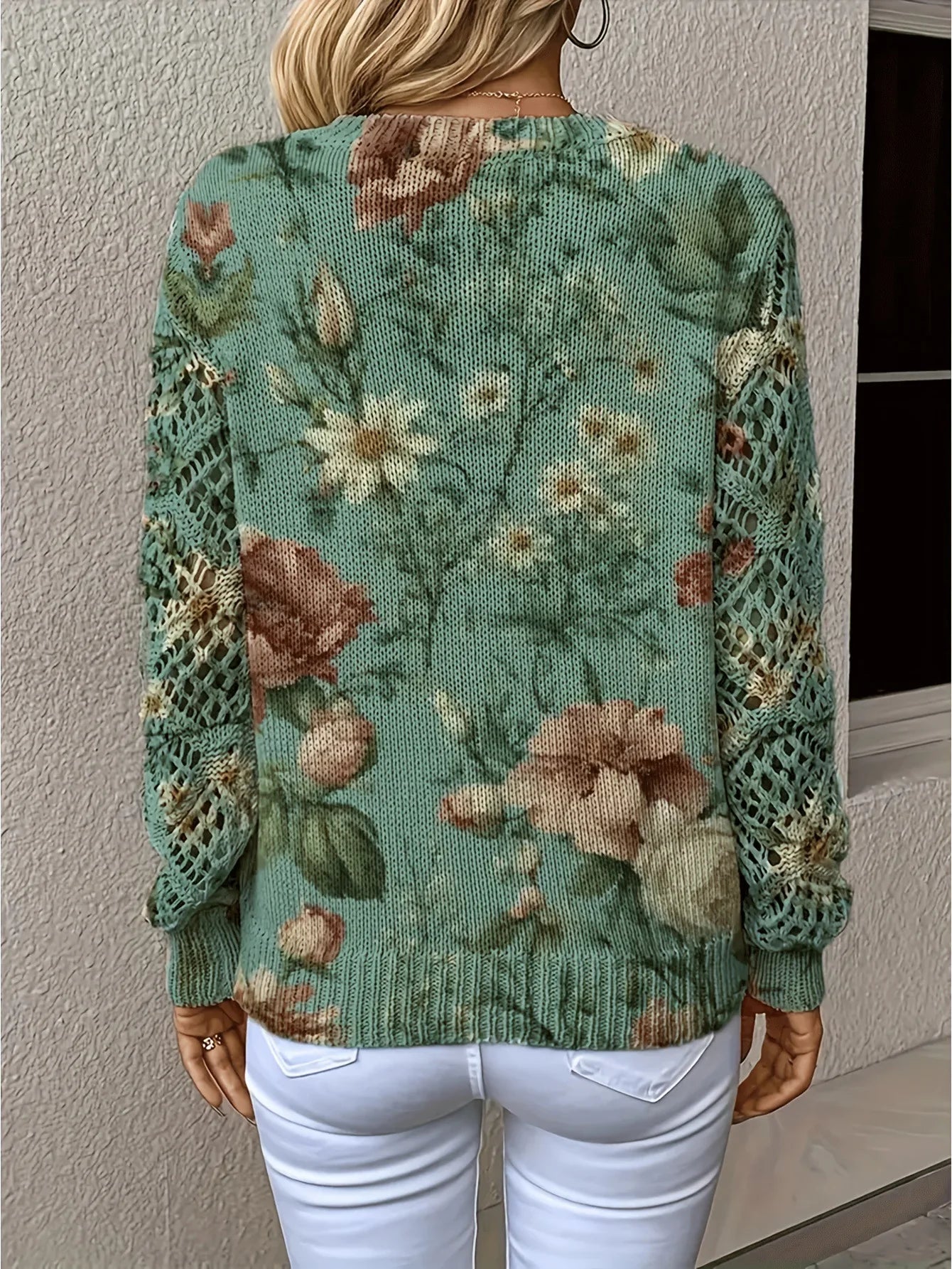 Bohemian Floral Print Sweater